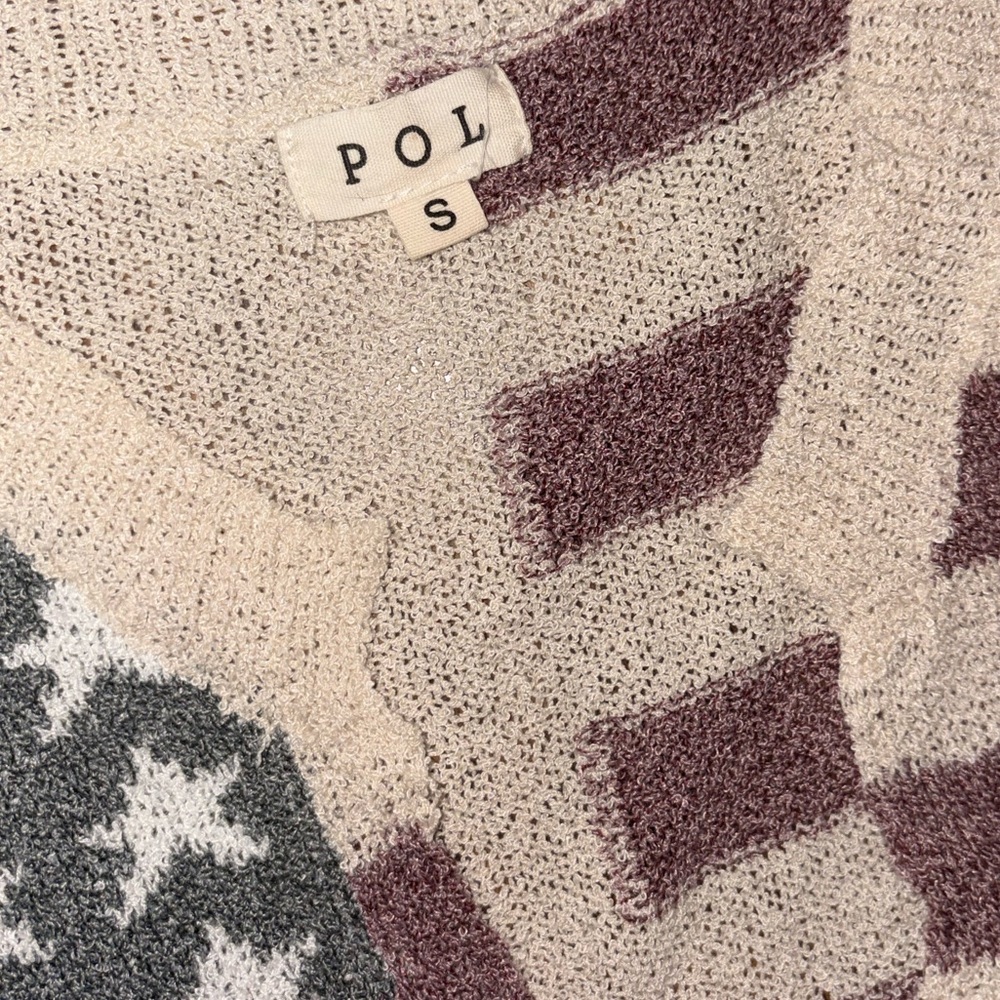 POL American Flag Knit Sleeveless Sweater Tank Patriotic USA Top Size S - Picture 2 of 3
